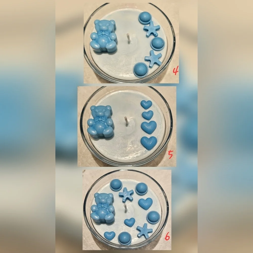 6 Cute Handmade Blue Baby Boy Gender Reveal Baby Shower Scented Candle Giveaways